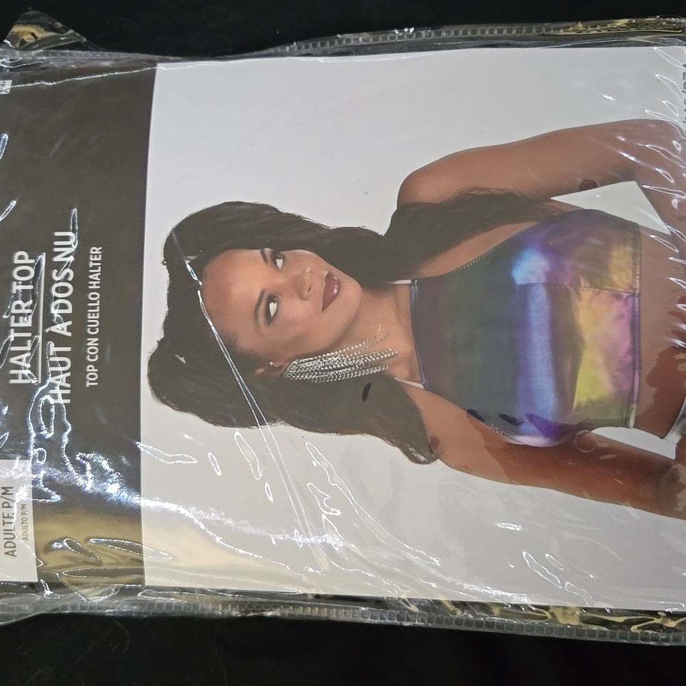 NWT Oil Slick halter crop top